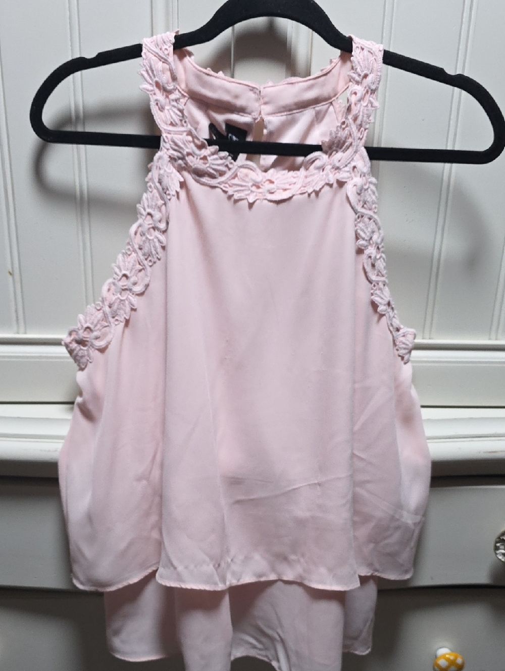 by & by Pale Pink Lace-Trim Halter Camisole